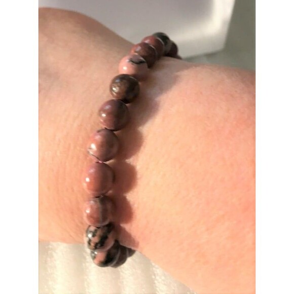 Rhodonite Beaded Stretch Bracelet - Picture 3 of 4